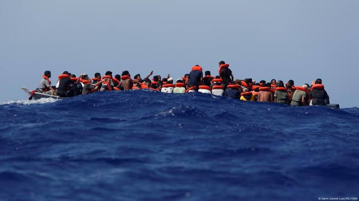 An image showing immigrants from Africa to Europe