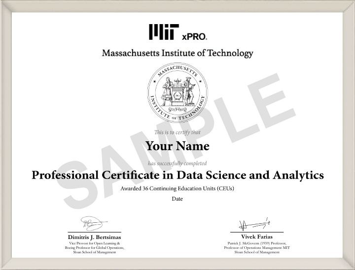 Data Science Course Certificate