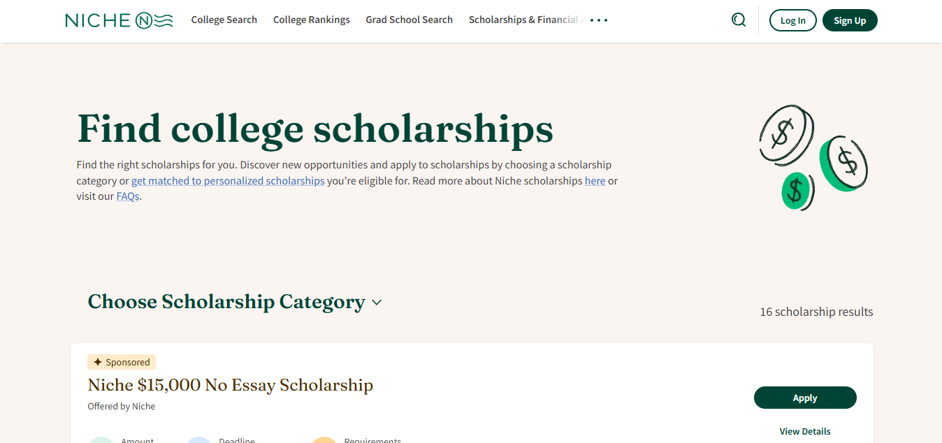 Find scholarships online