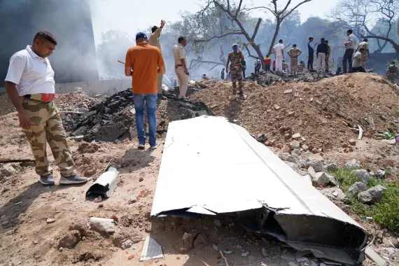 An image the Plane Crash in Ahmedabad